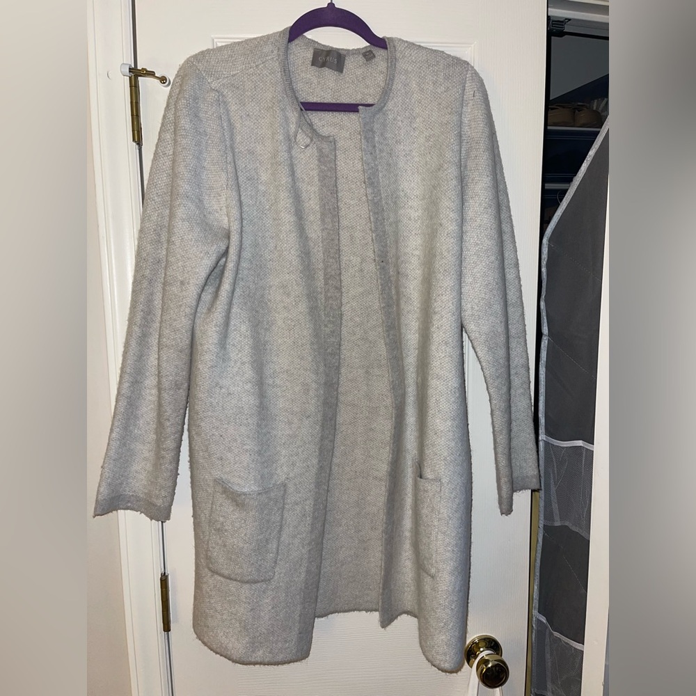 Cyrus Soft Gray Sweater Coat